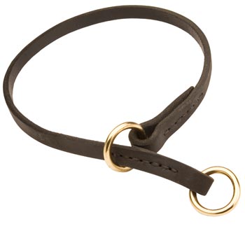 Collie Obedience Training Choke  Leather Dog Collar