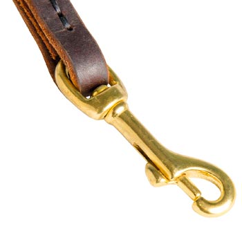 Collie Leash Leather with Brass Snap Hook for  Collar Clasping