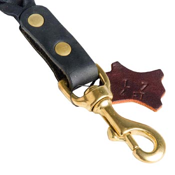 Solid Snap Hook Hand Riveted to the Leather Collie Leash