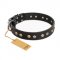 "Jewelry Peas" FDT Artisan Decorated Black Leather Collie Collar