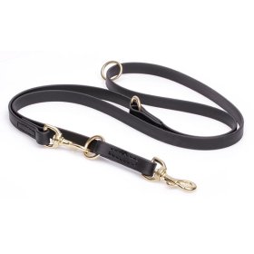 Multipurpose Black Biothane Collie Leash for over 7 Different Activities