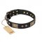 "Jewel Passion" FDT Artisan Fashionable Black Leather Collie Collar