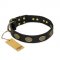 "Vintage Attraction" FDT Artisan Leather Collie Collar with Old Bronze Look Plates
