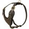 Adjustable Studded Leather Collie Harness for Fashion Walking