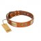 "Perfect Blend" FDT Artisan Tan Leather Collie Collar 1 1/2 inch (40 mm) wide