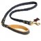 Braided Handcrafted Leather Collie Leash with Nappa Leather Lined Handle