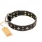 "A La Mode" FDT Artisan Handcrafted Black Leather Collie Collar