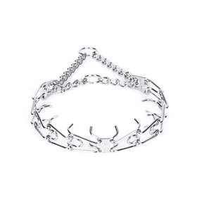 "No Pulling" Herm Sprenger Chrome Plated Prong Steel Pinch Collar - 1/8 (3 mm) Wire Gauge