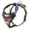 American Flag Painted Leather Collie Harness for Agitation Training
