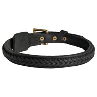 Collie Braided Leather Collar 1 Inch