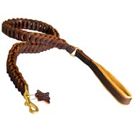 Anti-Pulling Braided Leather Collie Leash