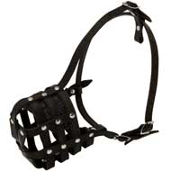 Walking and Training Leather Cage Collie Muzzle