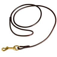 Elegant Round Leather Collie Leash for Dog Shows
