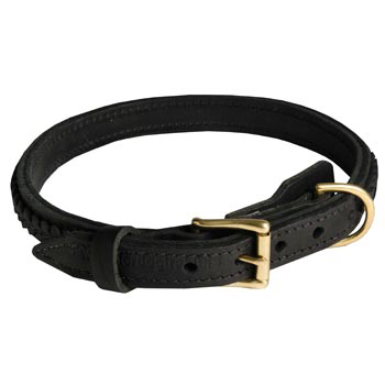 Collie Leather Braided Collar with Solid Hardware