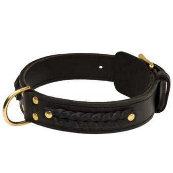 Braided Collie Leather Dog Collar 
