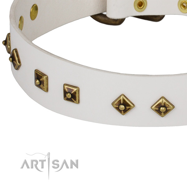 Easy to adjust leather collar for your lovely canine
