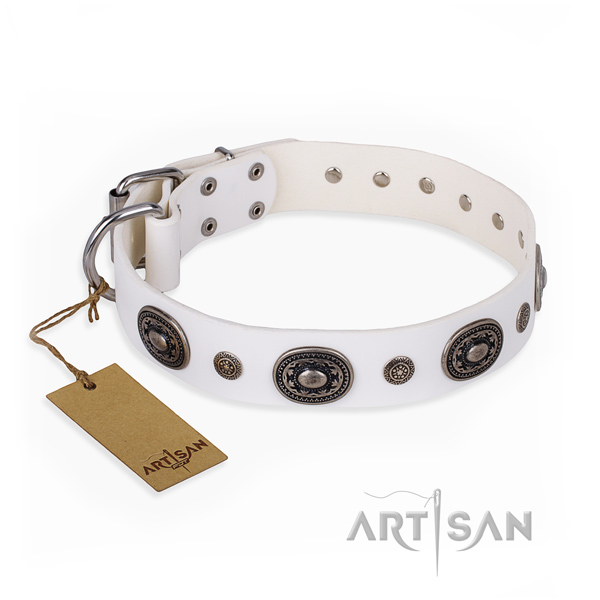 Durable leather collar made for your dog