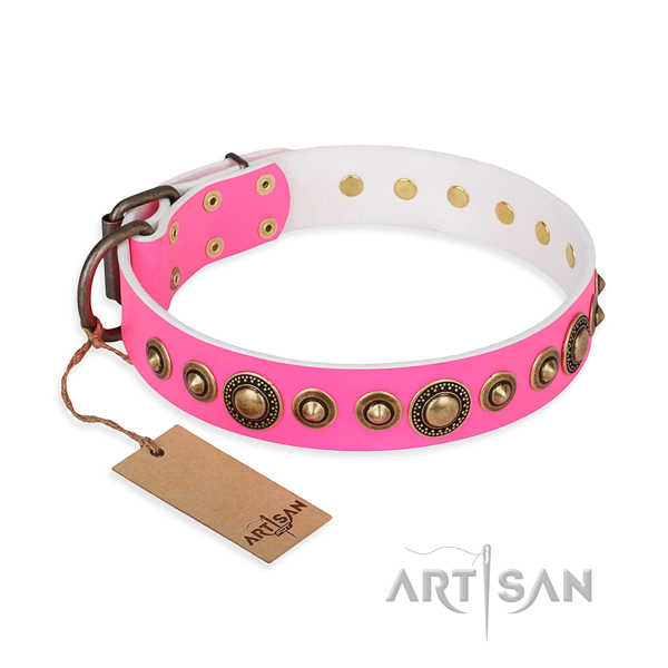 Best quality full grain genuine leather collar made for your dog