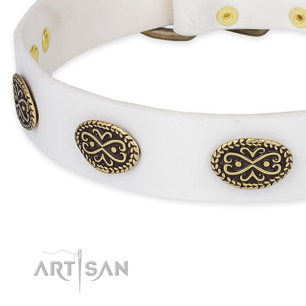 Top notch genuine leather collar for your beautiful pet