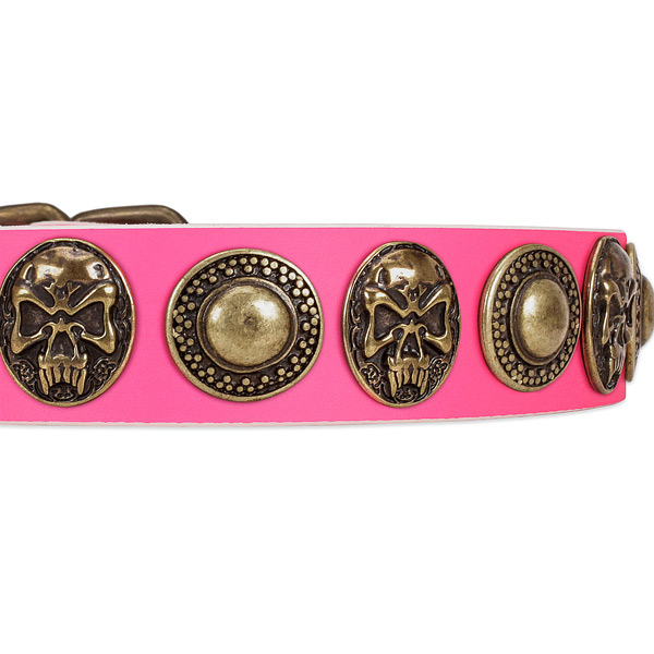 Strong hardware on full grain genuine leather dog collar for your canine