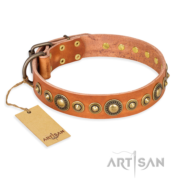 Soft full grain genuine leather collar handcrafted for your canine