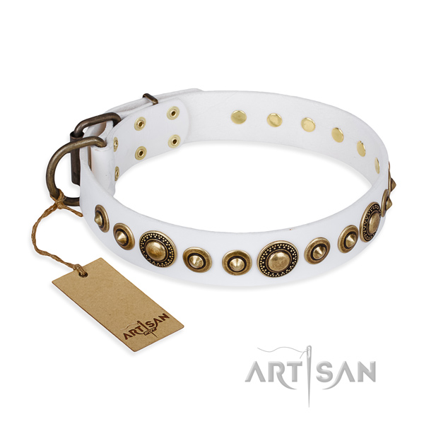 High quality full grain genuine leather collar handmade for your doggie