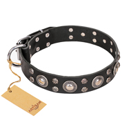 "Vintage Necklace" FDT Artisan Studded Black Leather Collie Collar