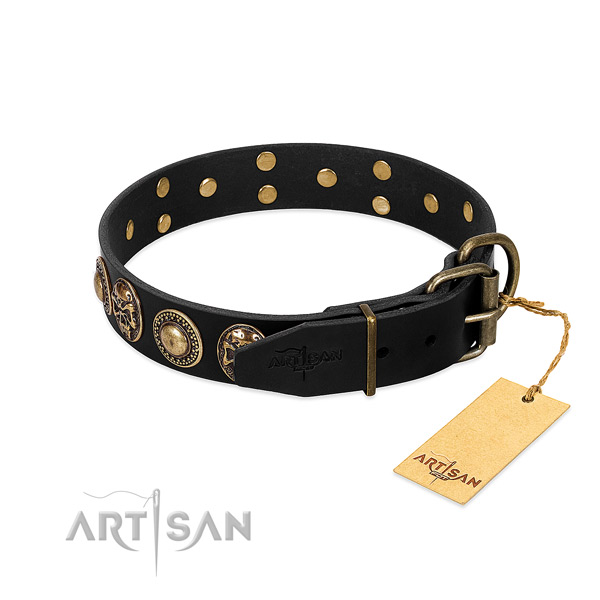 Strong decorations on handy use dog collar