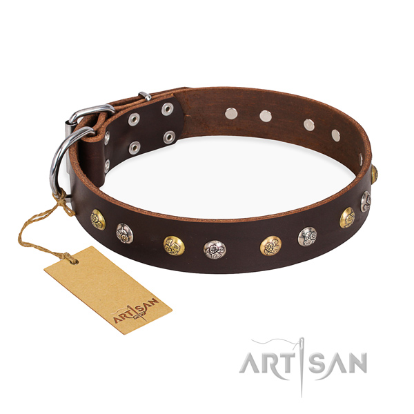 Easy wearing extraordinary dog collar with durable D-ring