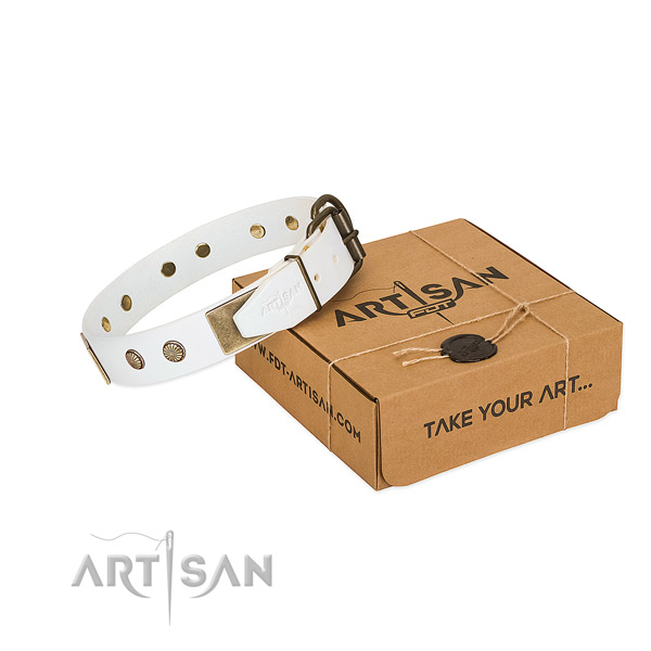 Durable adornments on dog collar for comfy wearing