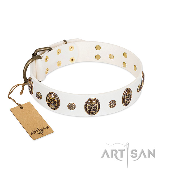 Remarkable full grain genuine leather collar for your pet