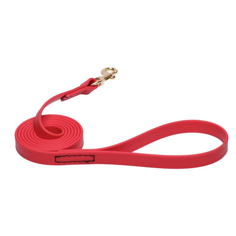 Red Waterproof Collie Leash Made of Biothane