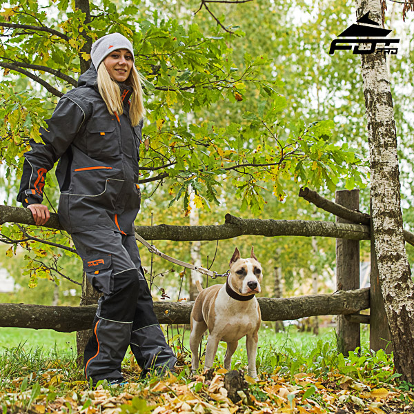 Professional Orange Logo on Men and Women Design Pants for Active Dog Training