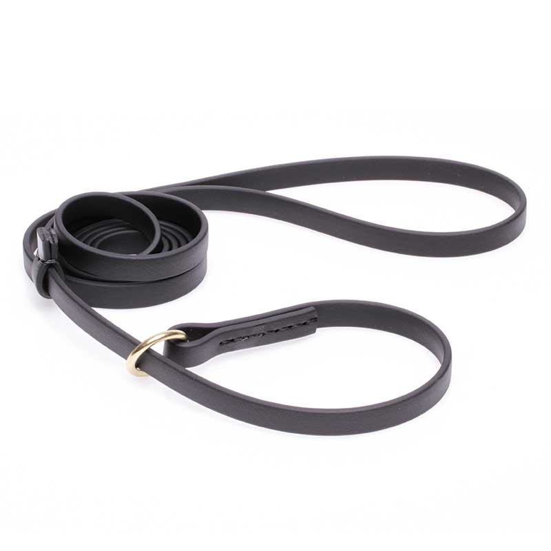 Black Biothane Collie Leash and Collar Combo