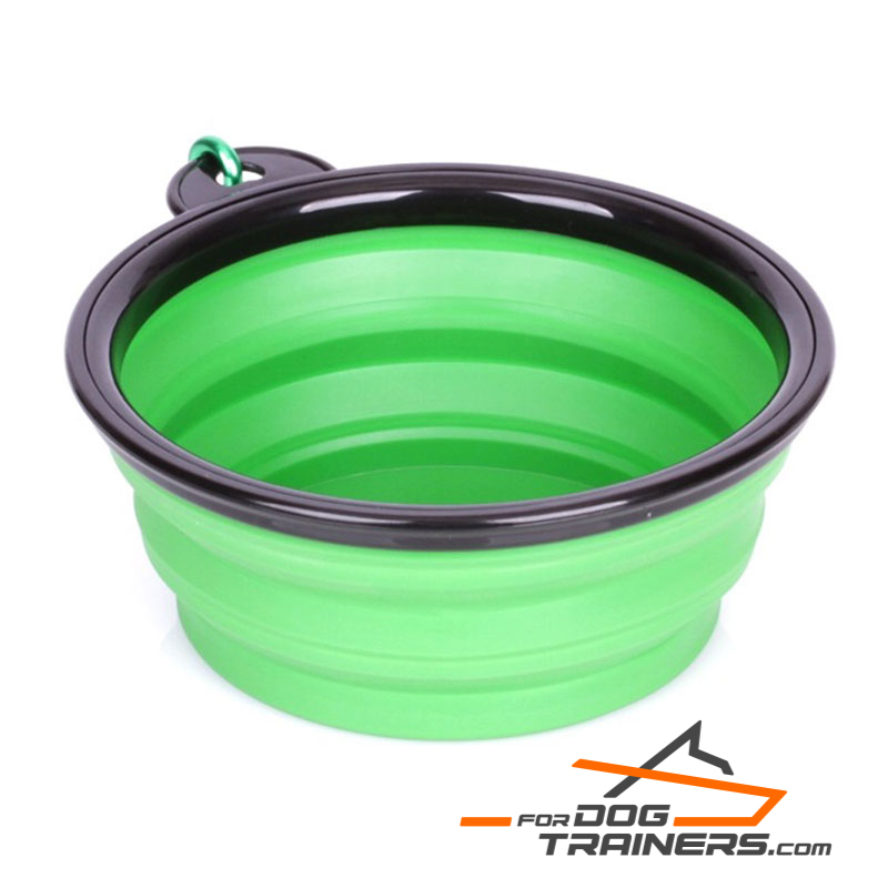 "Green Abyss" Collapsible Polymer Dog Bowl (Small Size)