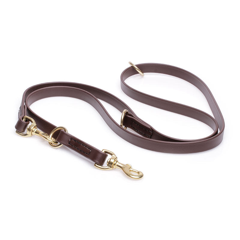 Multipurpose Brown Biothane Collie Leash for over 7 Different Activities