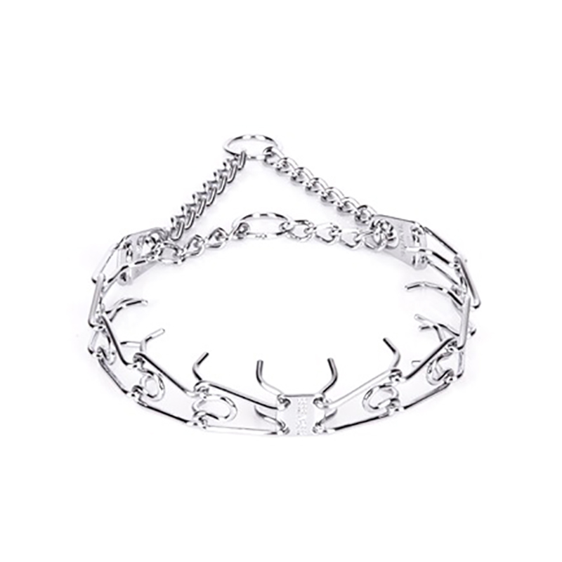 "No Pulling" Herm Sprenger Chrome Plated Prong Steel Pinch Collar - 1/8 (3 mm) Wire Gauge