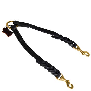 Leather Braided Collie Coupler Leash