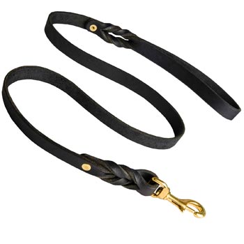 Dog Leather Leash for Collie Training and Walking