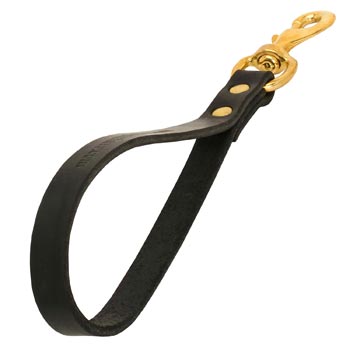 Collie Leash Leather Short with Snap Hook Made of Brass