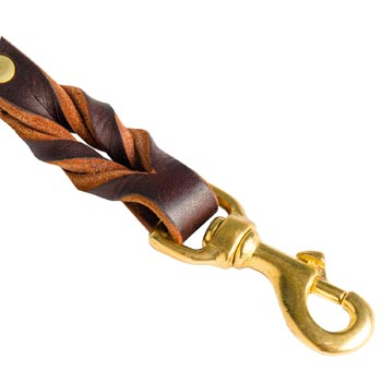 Collie Short Leather Pull Tab with Rust-proof Snap Hook