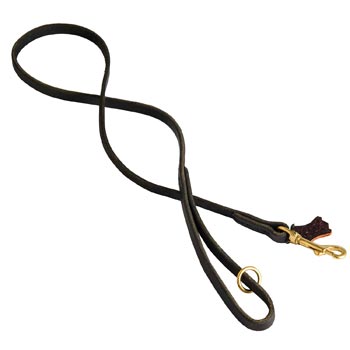 Leather Dog Leash Stitched with Smooth Surface for  Collie